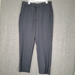 NEW Claiborne Men's Dress Pants 36W 32L Navy Plain Front Straight Wool Blend NWT